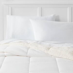 Room Essentials - Twin/Twin Extra Long Faux Shearling Washed Microfi White